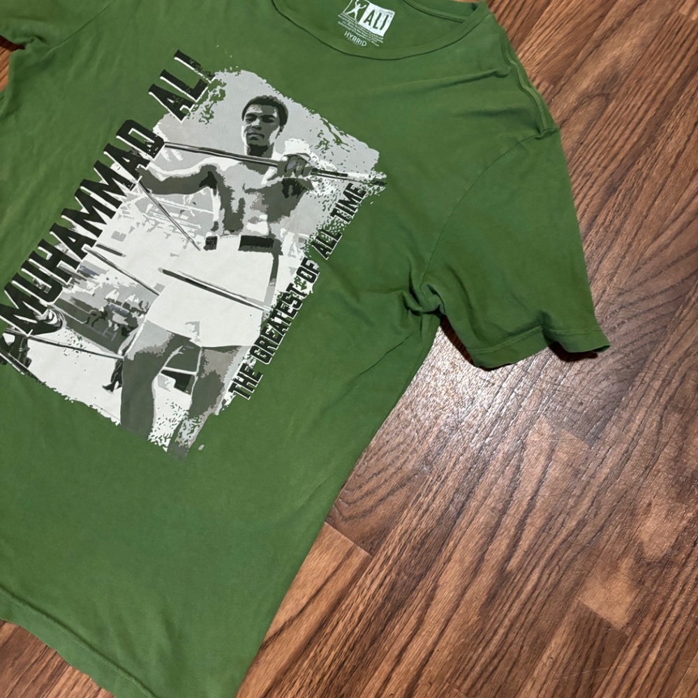 Hybrid Apparel * Muhammad Ali Green Short Sleeve Tee * Men Large. - Picture 4 of 11